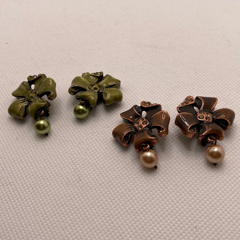 Vintage Babylone Clip Earrings Lot of 2 Pairs